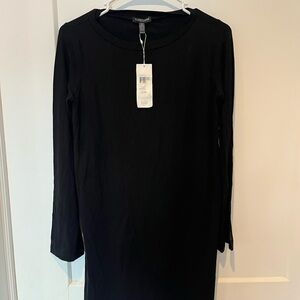 Eileen Fisher Classic Black Long Sleeve Dress Petite New